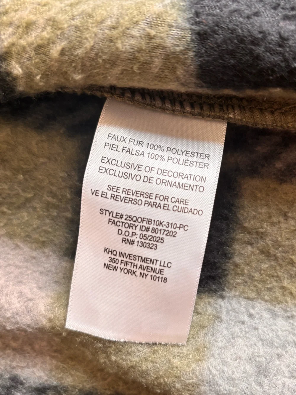 Quiksilver Kids Olive & Black Buffalo Check Fleece Shacket